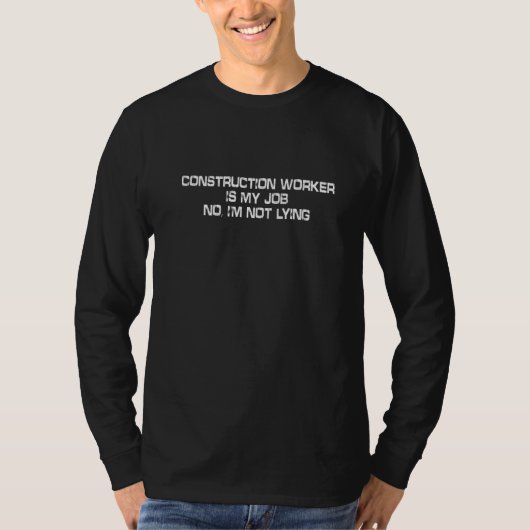 エイプリルおもしろいフールの嘘をつく建築の労働者は私の Tシャツ (正面)