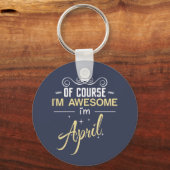 エイプリルもちろん私素晴らしは4月だ キーホルダー (正面)