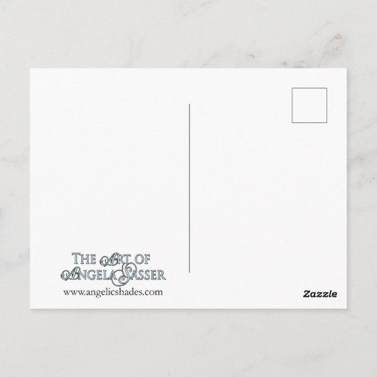 エイプリルアールヌーボー誕生石シリーズの女性 ポストカード (裏面)