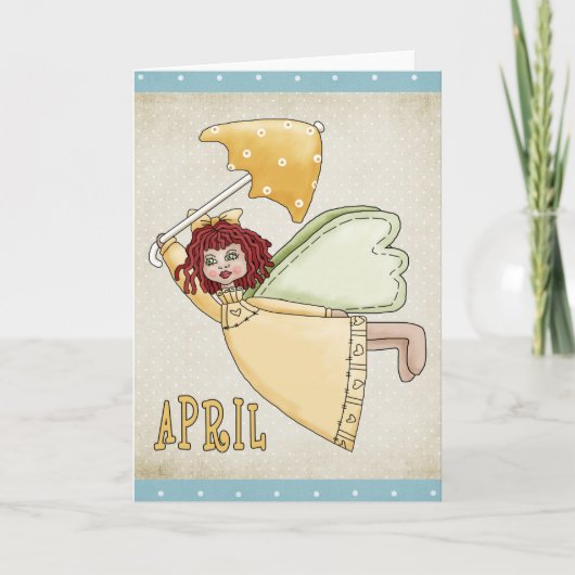 エイプリルエンジェル空白のグリーティングカード カード (正面)