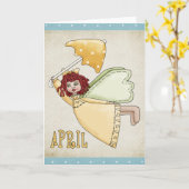 エイプリルエンジェル空白のグリーティングカード カード (黄色い花)