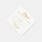エイプリルカレンダー結婚金ゴールド スタンダードカクテルナプキン (角)