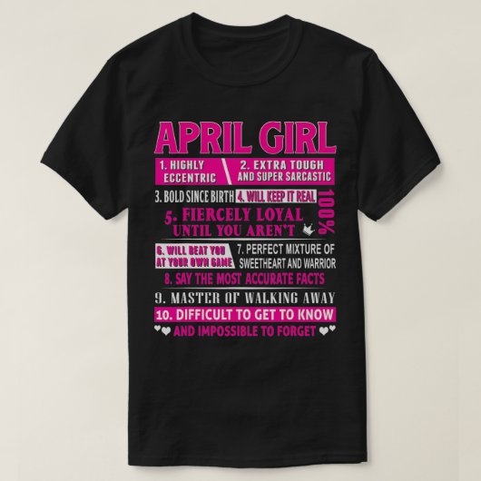 エイプリルガールおもしろいエイプリル誕生日 Tシャツ (デザイン正面)