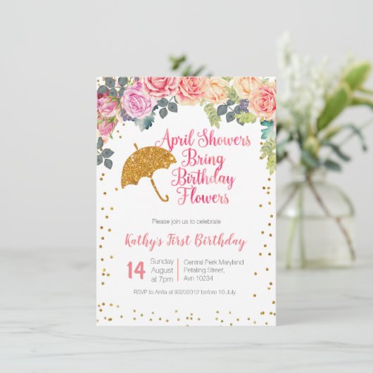 エイプリルシャワーが誕生日の花を持ってくる 招待状 (スタンド正面)