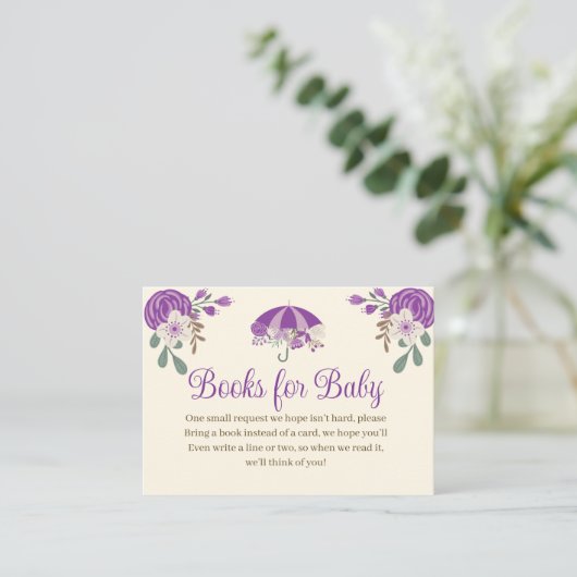 エイプリルシャワーが5月の花の本を持ってベビー エンクロージャーカード (スタンド正面)
