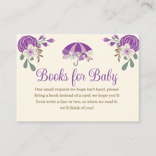エイプリルシャワーが5月の花の本を持ってベビー エンクロージャーカード (正面)