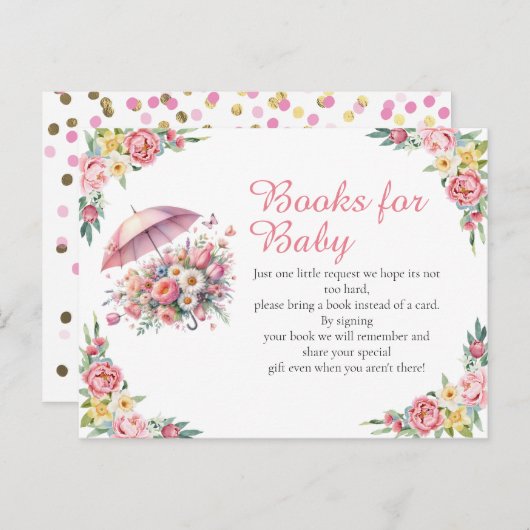 エイプリルシャワーが5月の花の本を持ってベビー ポストカード (正面/裏面)
