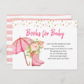 エイプリルシャワーが5月の花の本を持ってベビー ポストカード (正面/裏面)