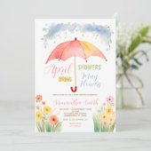エイプリルシャワーが5月の花を持って来る赤い傘 招待状 (スタンド正面)