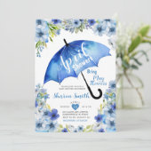 エイプリルシャワーが5月の花を持って来る青い傘 招待状 (スタンド正面)