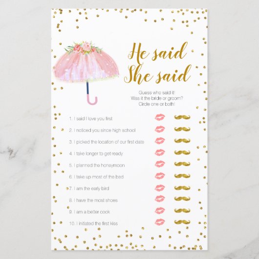 エイプリルシャワー彼は彼女はゲームカードを言った (正面)