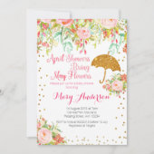 エイプリルシャワー赤ちゃんシャワー招待状 招待状 (正面)
