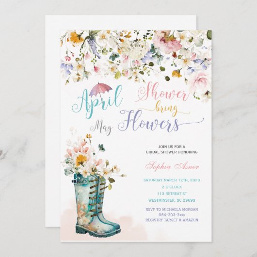 エイプリルシャワー5月フラワーズ招待状 招待状 (正面/裏面)