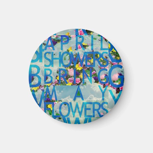 エイプリルシャワーTシャツTシャツTruckerハットボタンキーチェーン マグネット (正面)