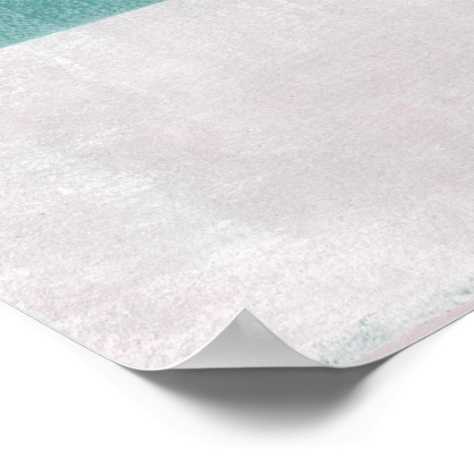 エイプリルターコイズとグレー抽象芸術アート ポスター (角)