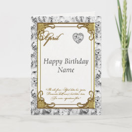 エイプリルダイヤモンド誕生石誕生日カード カード