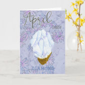 エイプリルデイジーとダイヤモンド誕生日 カード (黄色い花)