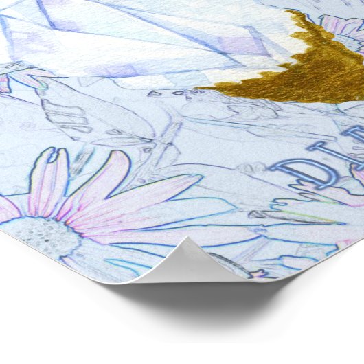 エイプリルデイジーとダイヤモンド誕生日 ポスター (角)