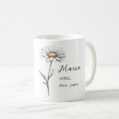 エイプリルデイジー誕生花月名ギフト コーヒーマグカップ (正面右)