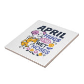 エイプリルハグとウェットノーズ – かわいい犬と猫のアート タイル (側面)