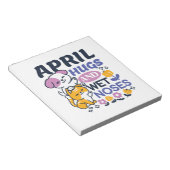 エイプリルハグとウェットノーズ – かわいい犬と猫のアート ノートパッド (アングル)