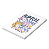 エイプリルハグとウェットノーズ – かわいい犬と猫のアート ノートパッド (回転)