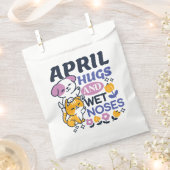 エイプリルハグとウェットノーズ – かわいい犬と猫のアート フェイバーバッグ (クリップ留めされた状態)