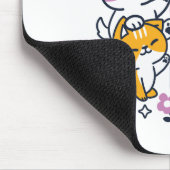 エイプリルハグとウェットノーズ – かわいい犬と猫のアート マウスパッド (コーナー)