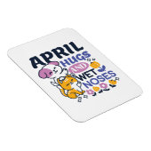 エイプリルハグとウェットノーズ – かわいい犬と猫のアート マグネット (右側)