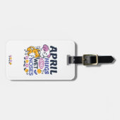 エイプリルハグとウェットノーズ – かわいい犬と猫のアート ラゲッジタグ (正面横)