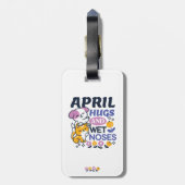 エイプリルハグとウェットノーズ – かわいい犬と猫のアート ラゲッジタグ (裏面縦)