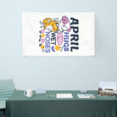 エイプリルハグとウェットノーズ – かわいい犬と猫のアート 横断幕 (トレードショー)