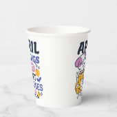 エイプリルハグとウェットノーズ – かわいい犬と猫のアート 紙コップ (左)