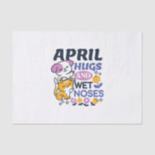 エイプリルハグとウェットノーズ – かわいい犬と猫のアート 薄葉紙 (正面)