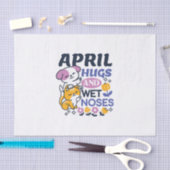 エイプリルハグとウェットノーズ – かわいい犬と猫のアート 薄葉紙 (クラフト)