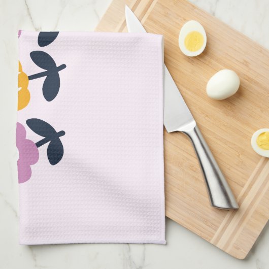 エイプリルハグとウェットノーズ – フローラ部分 キッチンタオル (四つ折り)