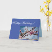 エイプリルピーチフラスフォト誕生日テンプレートカード カード (黄色い花)