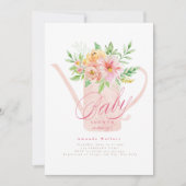 エイプリルフラワーウォーターリングカンベイビーシャワー招待状 招待状 (正面)