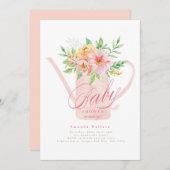エイプリルフラワーウォーターリングカンベイビーシャワー招待状 招待状 (正面/裏面)