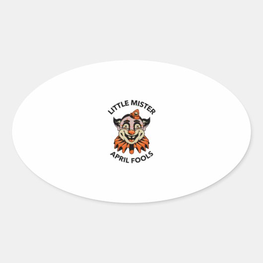 エイプリルフールの女の子エイプリルフール 楕円形シール (正面)