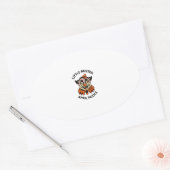 エイプリルフールの女の子エイプリルフール 楕円形シール (封筒)