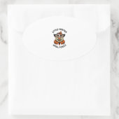 エイプリルフールの女の子エイプリルフール 楕円形シール (バッグ)