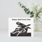 エイプリルフールの日のおもしろいロバ漫画 ポストカード (スタンド正面)