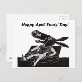 エイプリルフールの日のおもしろいロバ漫画 ポストカード (正面/裏面)