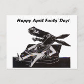 エイプリルフールの日のおもしろいロバ漫画 ポストカード (正面)