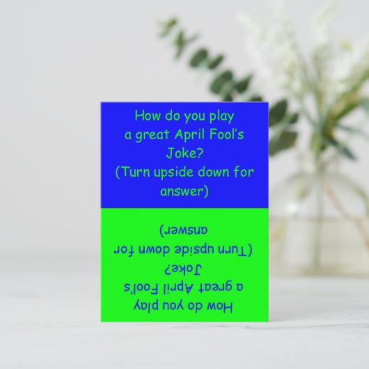 エイプリルフールの日のカーユーモアのあるド ポストカード (スタンド正面)