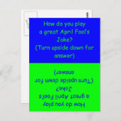 エイプリルフールの日のカーユーモアのあるド ポストカード (正面/裏面)