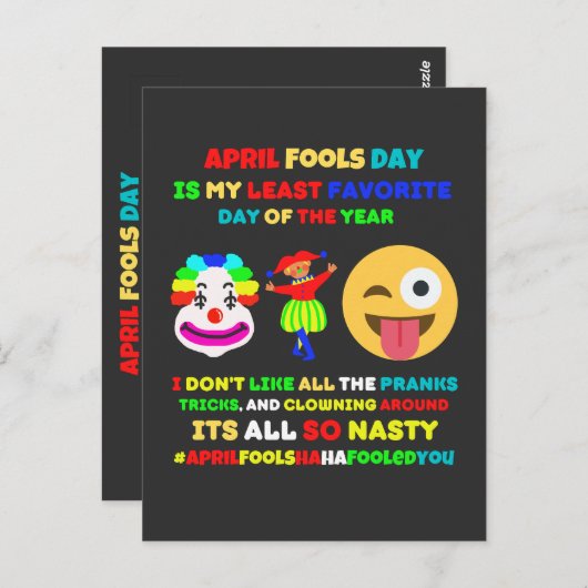 エイプリルフールの日は私の最低お気に入りの日だ ポストカード (正面/裏面)