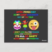 エイプリルフールの日は私の最低お気に入りの日だ ポストカード (裏面)