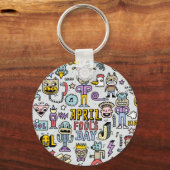エイプリルフールカラフル：ドードルセット。 キーホルダー (正面)